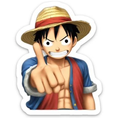 luffy giving the finger sticker