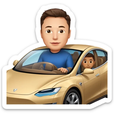 Elon musk with a car sticker