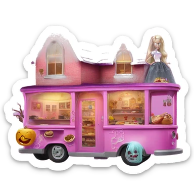 Barbie’s haunted dream house and food truck  sticker