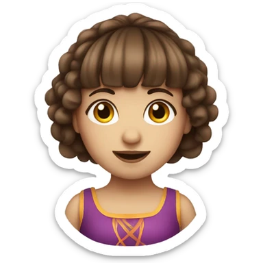 Brown haired circus girl with bangs sticker