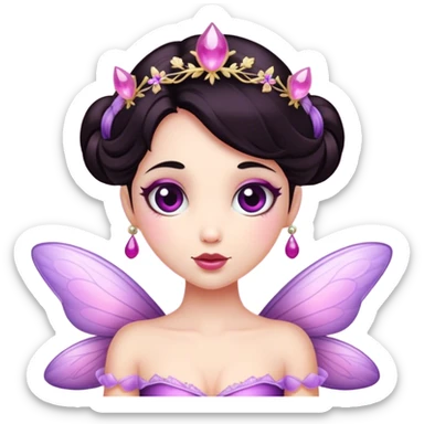 sugar plum fairy with dark hair  sticker