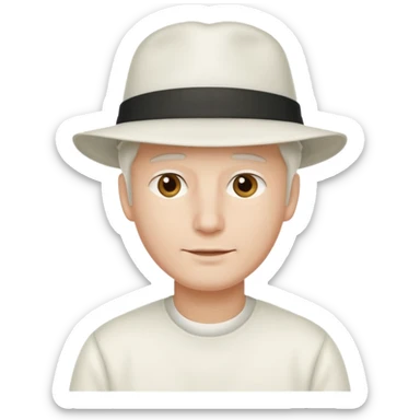 adulto con sombrero blanco, hombre que el sombrero no tenga cinta a su alrededor sticker