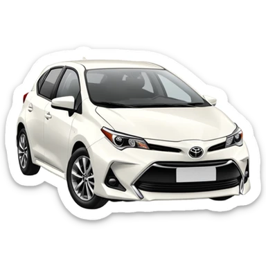 white Toyota Corolla 2016 hatchback sticker