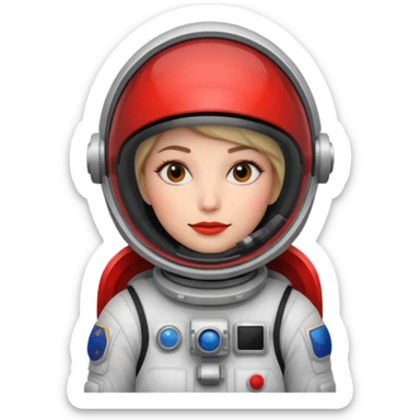 woman,  astronaut, red and black design sticker