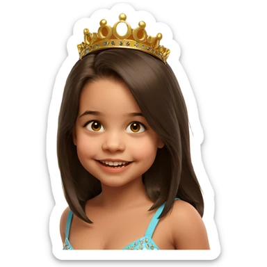 smiling girl in tiara sticker