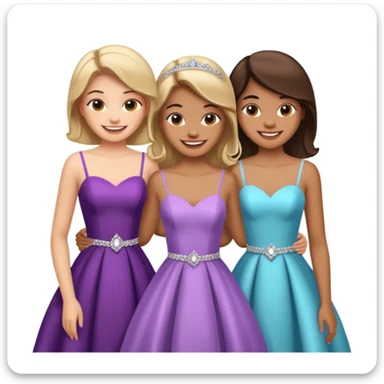 girls in a prom sticker