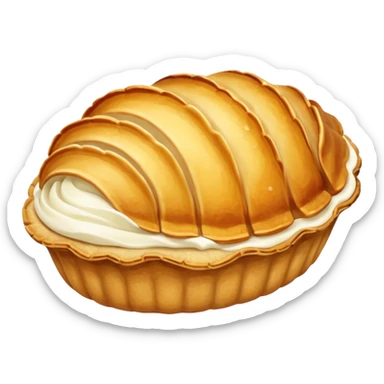 Half-clam shaped baked desert sticker