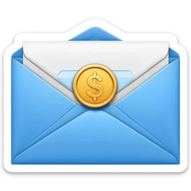 Salary enclosed in an envelope sticker