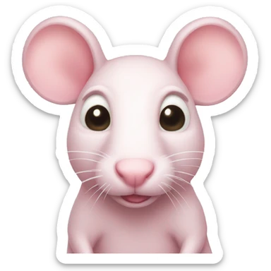 light pink rat sticker