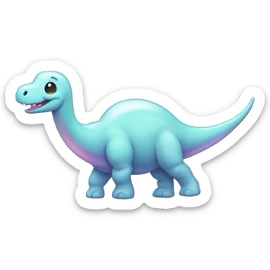 Kawaii chrome pastel glittery brontosaurus    sticker