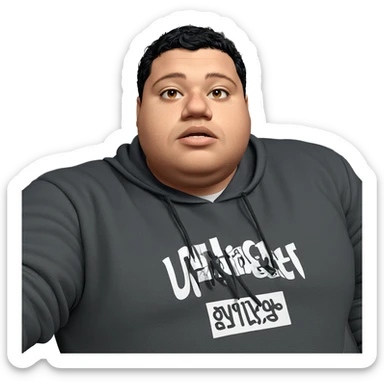 black haired boy in hoodie sticker