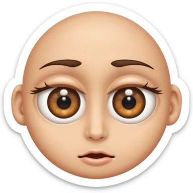 rolling eyes, one eye half open sticker