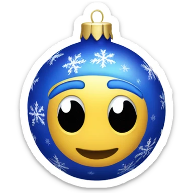 Blue Christmas ornament sticker