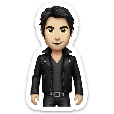 Ian somerhalder as a vampire in a black leather jacket sticker