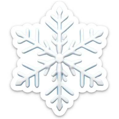 A simple emoji-style snowflake or small snow pile. Cute, clean lines, minimal detail, white and light-blue colors, rounded shapes, soft shading, flat 2D emoji style. sticker