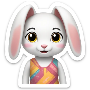 Bunny wearing a dress sticker