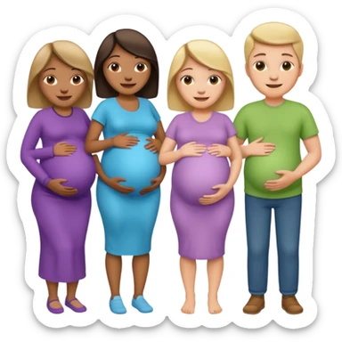 a group of pregnant men and women sticker