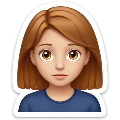 girl with light brown hair and hazel eyes sticker