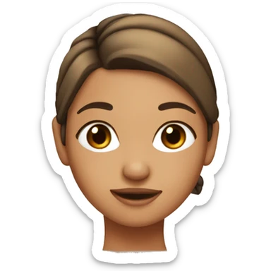 Tan girl with brown hair in ponytail and eyelashes  sticker