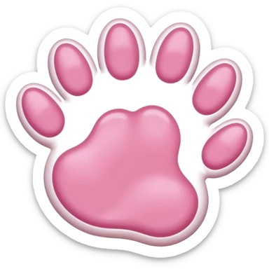 simple cat paw, cute feline foot with pink paw pads sticker