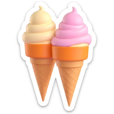 two scoops of ice cream sticker