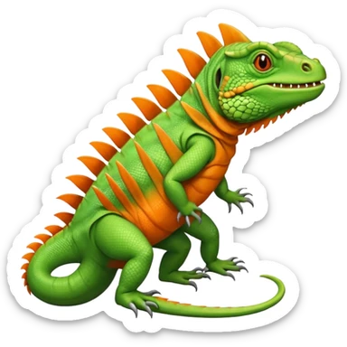 Patas de iguana naranja sticker