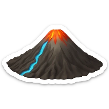 A volcano with fireworks coming out of it sticker