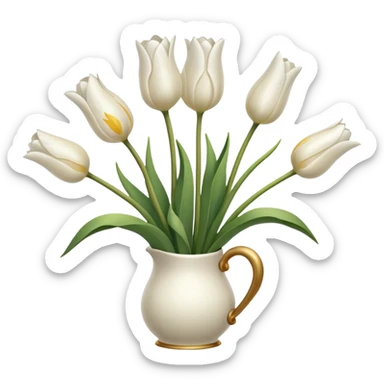 Tulipanes blancos sticker
