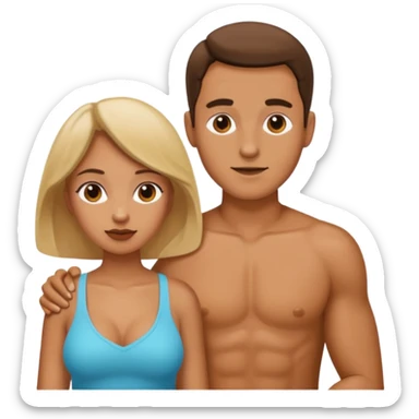 man and woman in doggy styles sticker