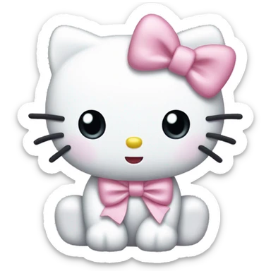 cute hello kitty with light pink bow sticker