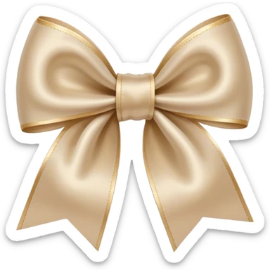 Beige bow sticker