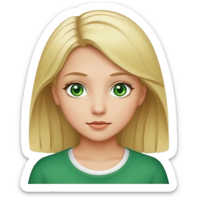 Girl blonde Green eyes sticker