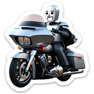 Tin Man on a grey Harley road glide sticker