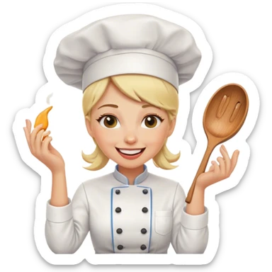 Blonde Female chef cooking up laughs  sticker