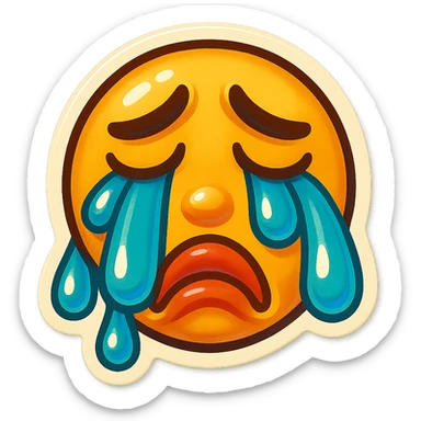 Crying Tears rolling down face 
Mouth Pout sticker