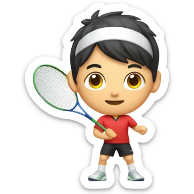 Asian badminton player sticker