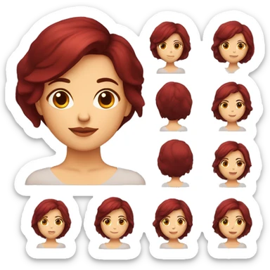 Mujer de cabello rojo corto por los hombros liso sticker