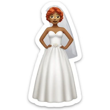red hair woman dressed as a bride sticker