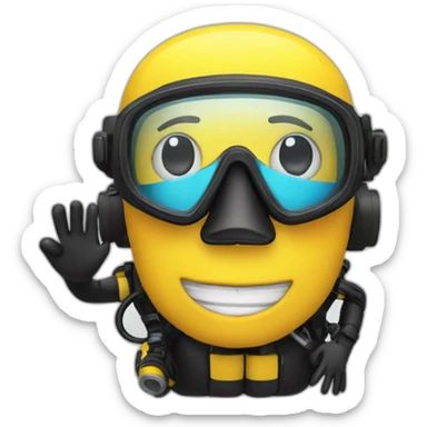 Scuba with ok sign sticker
