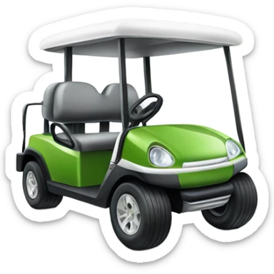 Golf cart with golf clubs on back sticker