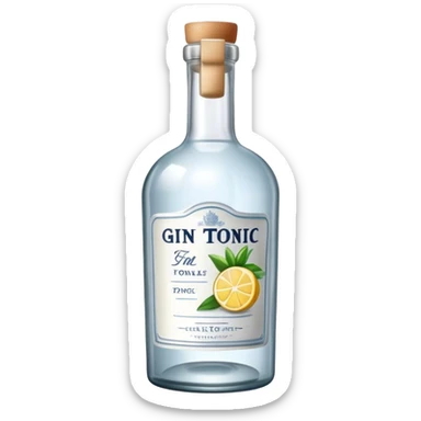gin tonic bottle with label, fat bottle sticker