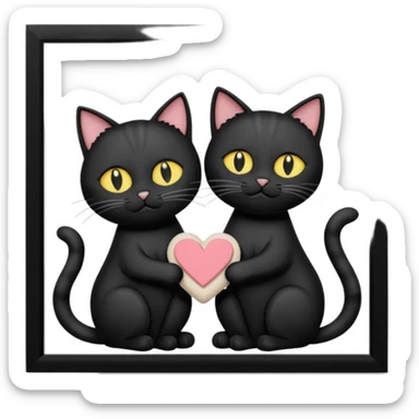 get well soon with black cats holding sign with STU sticker