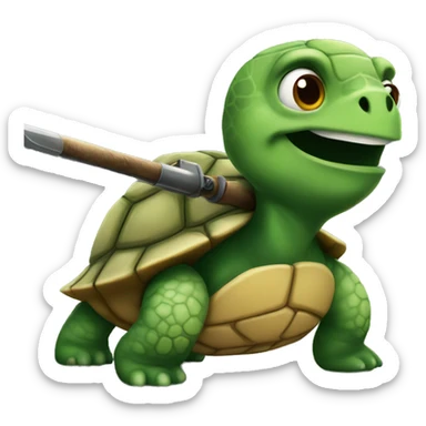 a turtle going to war sticker