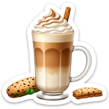 latte con cacao e biscotti  sticker