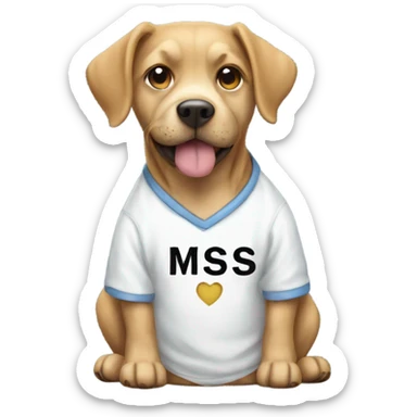 dog wearing a shirt that says i miss u sticker