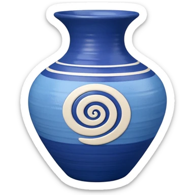 Spiral Pottery Vase blue sticker