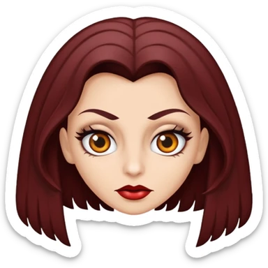 Uma vampira branca com olhos castanhos escuros e um cabelo castanho curto e repicado  sticker