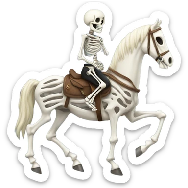 Skeleton on horse sticker