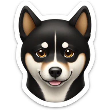 Black shiba inu sticker