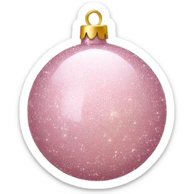 pretty light pink glitter christmas bauble sticker